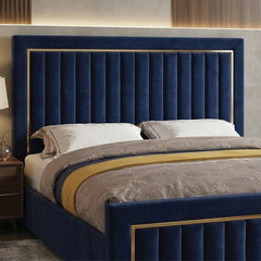 Premium bed and cot contemporary cot design velvet channel tufted frame
