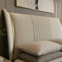plush bed frame styling, elegant cot design, and premium master bedroom comfort.