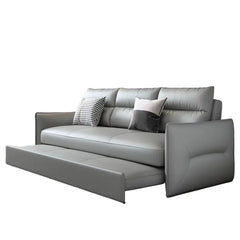 Faux leather sofa bed with hidden storage, with custom colour and material choices