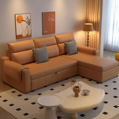 Sofa cum bed bed with wide cushioned arms, with custom colour and material choices