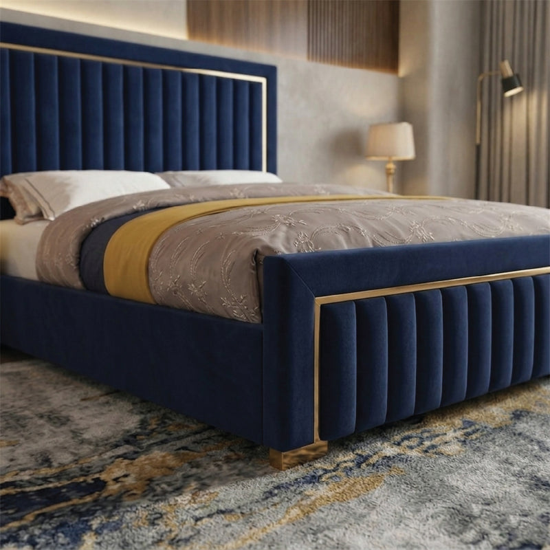 Bring refined luxury into your home with the Bundy upholstered bed, designed to elevate modern interiors