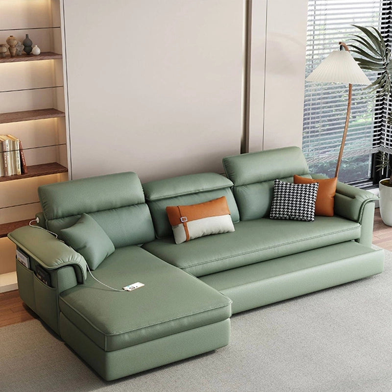Pull out sofa bed couch with hidden storage, designed for flexible day and night use