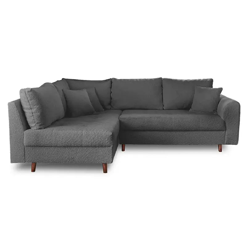 Sleeper sofa with a movable footstool, with practical features for compact living spaces in another custom view