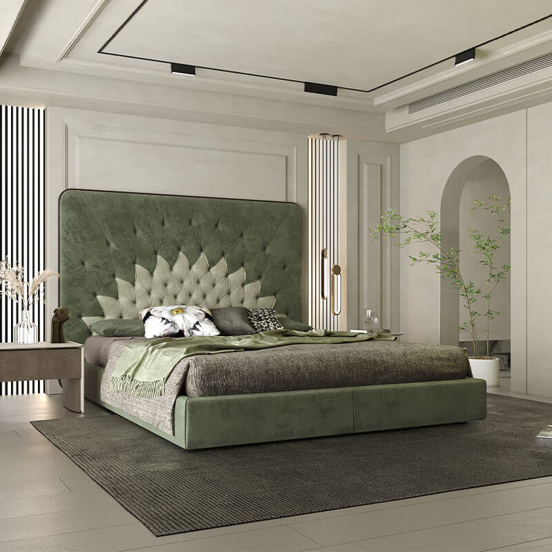 Upgrade your bedroom with the Flava upholstered bed, a luxurious modern bed design crafted for elegant contemporary interiors