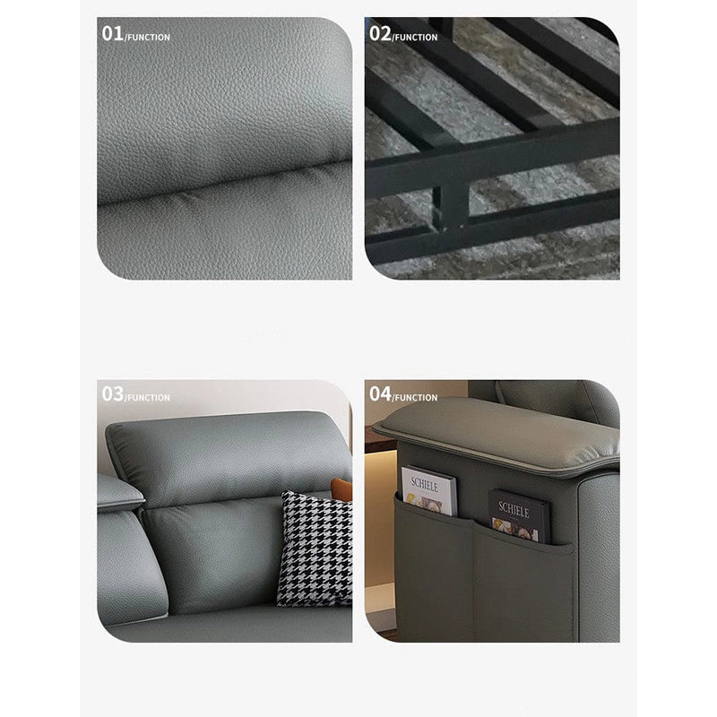 Pull out sofa bed couch with hidden storage, with easy conversion from seating to sleeping in another custom view