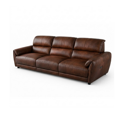 tan l shape sofa with deep cushions, supportive back panels and wide padded arms — close view showing the colour and mater...
