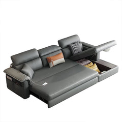 Pull out sofa bed couch with hidden storage, designed for flexible day and night use in another custom view