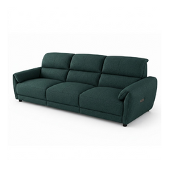 tan l shape sofa with deep cushions, supportive back panels and wide padded arms — side angle showing the arms and raised...