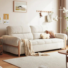 Compact pull out sofa bed, with a pull-out sleeping area for overnight guests