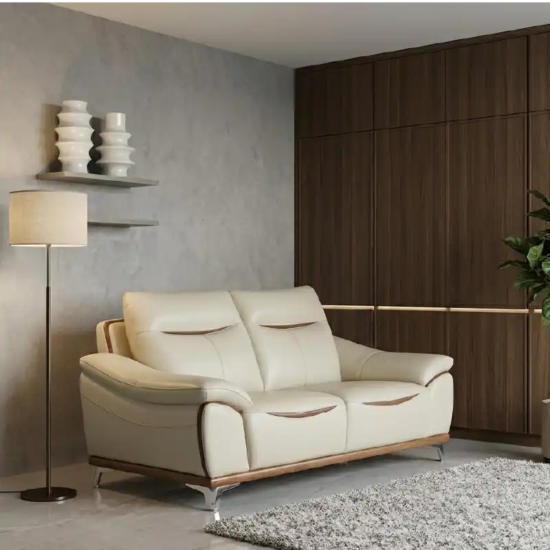 modern fabric sofa with supportive cushions, clean lines and balanced everyday comfort — angled view showing the full shap...