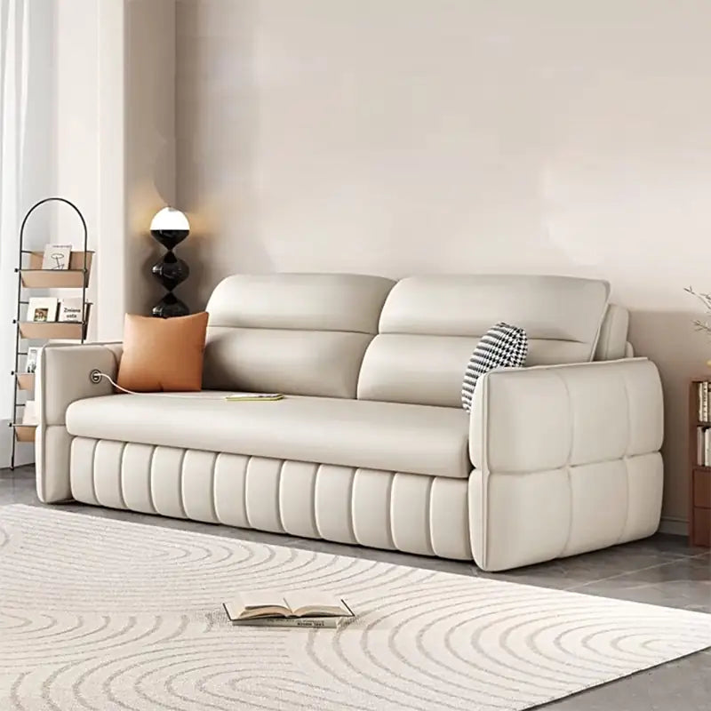 Pull out sofa bed with USB charging, with practical features for compact living spaces