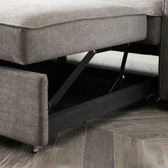 L shape sofa bed with hidden storage, with practical features for compact living spaces