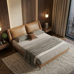Upholstered bed and cot modern style bed design black metal leg frame