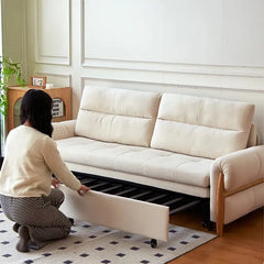 Compact pull out sofa bed, available in custom sizes, colours and materials