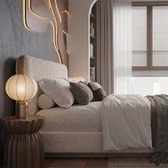 Plush master bedroom bed design bed online low profile upholstered platform bed