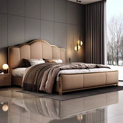 premium bed design, cushioned cot styling, and elegant modern bedroom appeal.