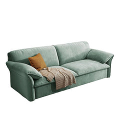 Pull-out sleeper sofa with a flat sleeping surface, available in custom sizes, colours and materials
