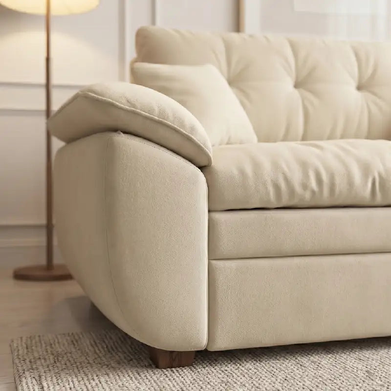 Convertible sofa bed for everyday use, with supportive cushions for everyday comfort