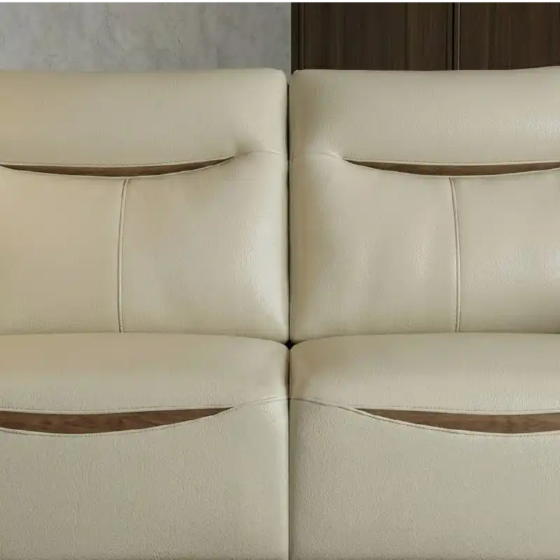 modern fabric sofa with supportive cushions, clean lines and balanced everyday comfort — wide room view showing the comple...