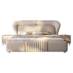 This hydraulic bed uses Neem Wood, engineered plywood, plywood slats