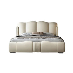 Premium upholstered platform bed new bed design bed frame cream king bed