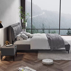 Raised slim-leg profile bed and cot bed online fabric finish