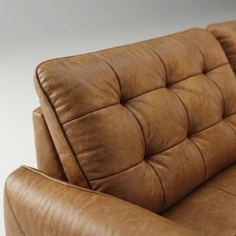 Leather-look pull out sofa bed, with supportive cushions for everyday comfort