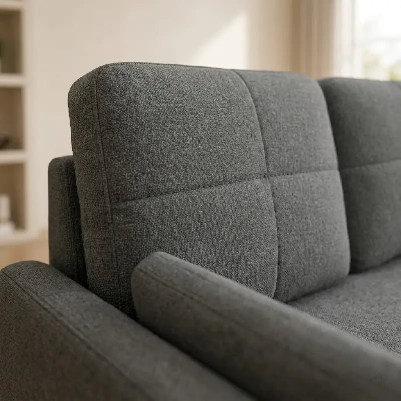 L shape sofa bed with side storage, with a clean profile and custom finish options