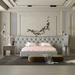 Contemporary upholstered bed frame new bed design with slim tapered legs