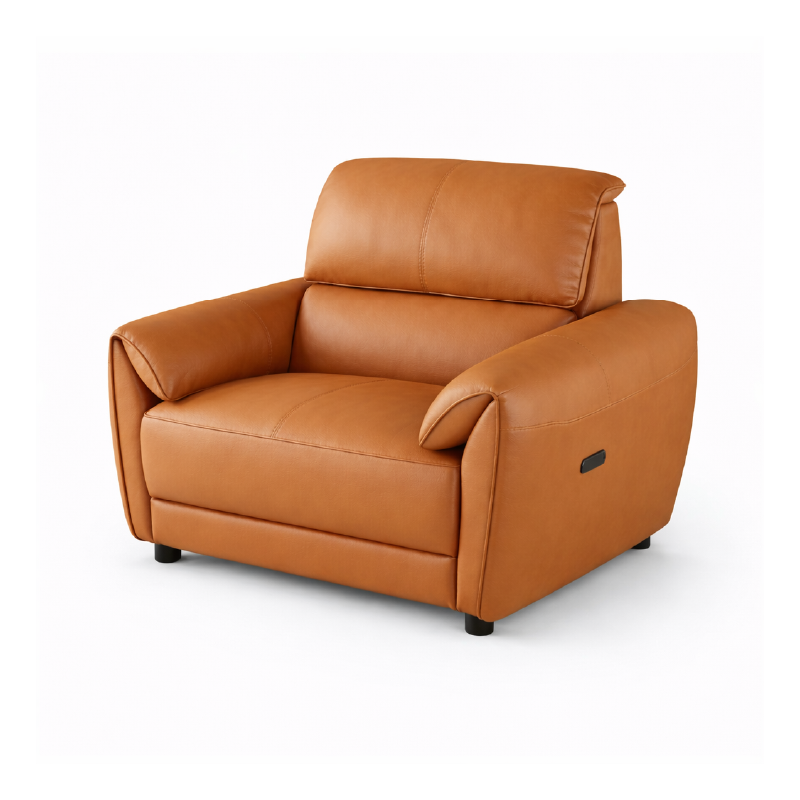 tan l shape sofa with deep cushions, supportive back panels and wide padded arms — alternate angle showing the full depth...