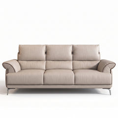 modern l shape sofa with supportive back cushions, neat side details and slim metal legs — alternate angle showing the ful...