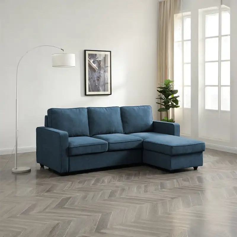 L shape sofa bed with hidden storage, for apartments, family rooms and guest spaces