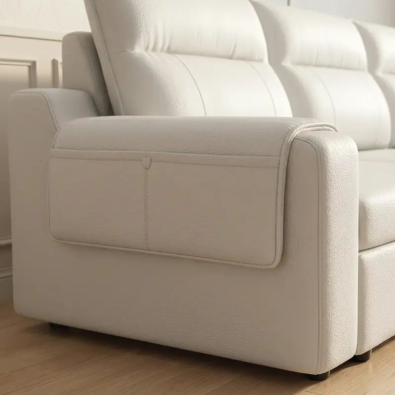 Sofa cum bed bed with wide cushioned arms, with easy conversion from seating to sleeping