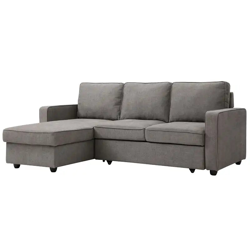 L shape sofa bed with hidden storage, with easy conversion from seating to sleeping