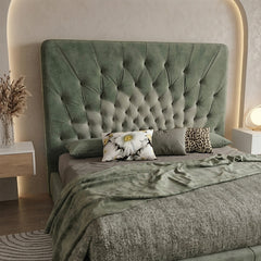 Modern upholstered platform bed frame new bed design floral tufted headboard