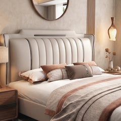 Designer white bed frame modern bed design new bed design metallic accents