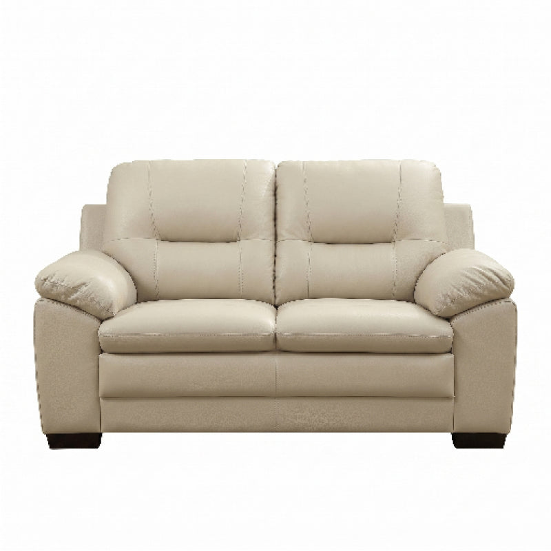 coordinated sofa set with soft cushions, broad pillow style arms and an easy clean finish — full view with the complete sh...