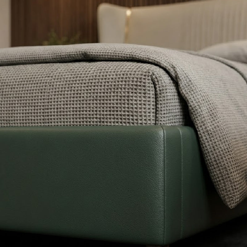 Madrid Modern Luxury Bed with Wide Headboard and Gold Accents - view 6