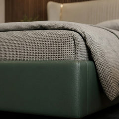 Madrid Modern Luxury Bed with Wide Headboard and Gold Accents - view 6