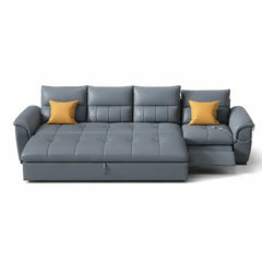Convertible sofa bed with motorised recliner, designed for flexible day and night use