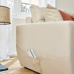 Convertible sofa bed with hidden corner storage, designed for flexible day and night use