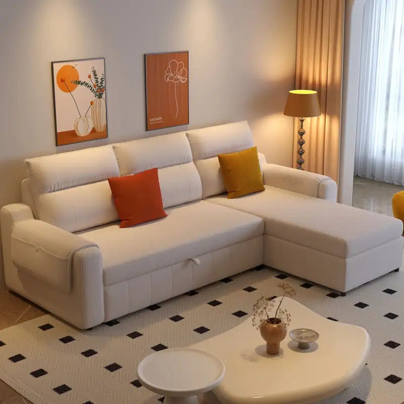 Sofa cum bed bed with wide cushioned arms, designed for flexible day and night use