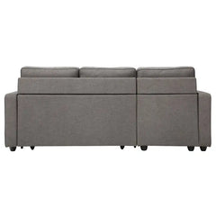 L shape sofa bed with hidden storage, shown as a flexible seating and sleeping option in another custom view