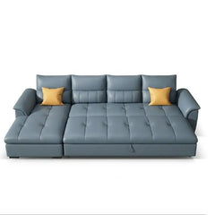 Convertible sofa bed with motorised recliner, shown as a flexible seating and sleeping option in another custom view