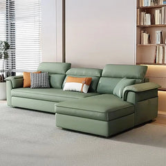Pull out sofa bed couch with hidden storage, with a pull-out sleeping area for overnight guests in another custom view