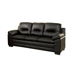 coordinated sofa set with soft cushions, broad pillow style arms and an easy clean finish — angled view showing the full s...