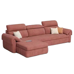 L shape sofa bed with storage and USB charging, with a pull-out sleeping area for overnight guests in another custom view