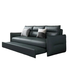 Faux leather sofa bed with hidden storage, available in custom sizes, colours and materials in another custom view