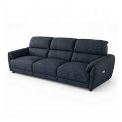 tan l shape sofa with deep cushions, supportive back panels and wide padded arms — alternate angle showing the full depth...