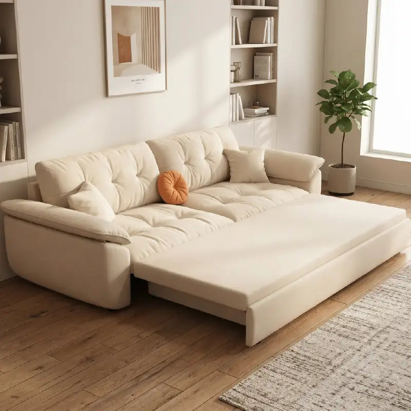Convertible sofa bed for everyday use, shown as a flexible seating and sleeping option